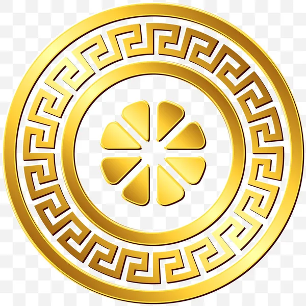 Traditional vintage gold Greek ornament, Meander — Stock Vector
