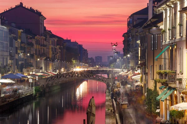 Naviglio Grande canal in Milan, Lombardia, Italy — Stock Photo, Image