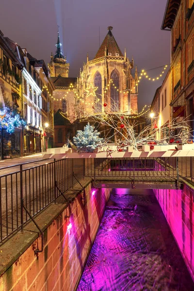 Christmas Saint Martin-kyrkan i Colmar, Frankrike — Stockfoto