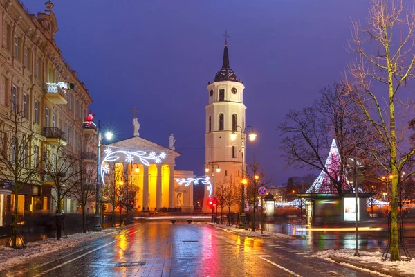 Christmas Gediminas prospect, Vilnius, Lituânia — Fotografia de Stock
