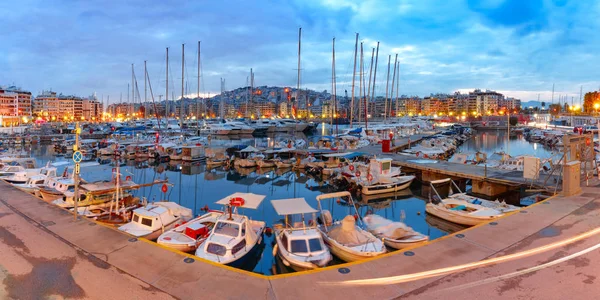 Notte Pireo Marina ad Atene, Grecia — Foto Stock