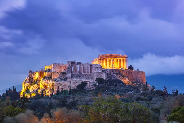 Acrópole Hill and Parthenon em Athens, Grécia — Fotografia de Stock