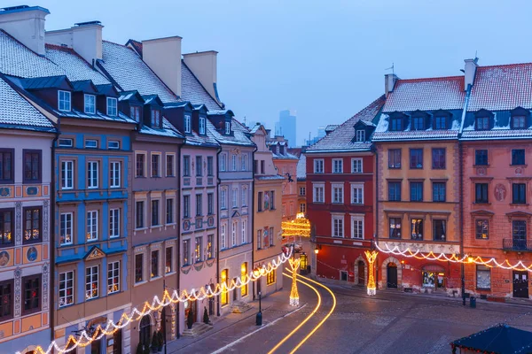 Old Town Market Place de manhã, Varsóvia, Polónia . — Fotografia de Stock