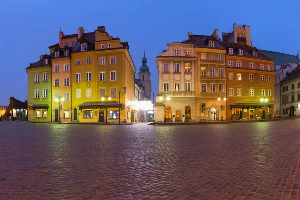 Castle Square, reggel, Varsó, Lengyelország. — Stock Fotó