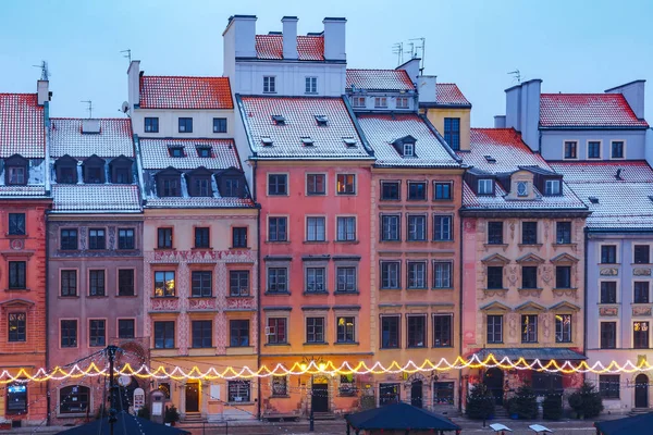 Gamla stans marknadstorg i morgon, Warszawa, Polen. — Stockfoto