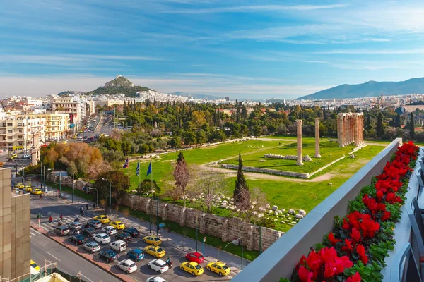 Miasto z lotu ptaka widok w Ateny, Grecja — Zdjęcie stockowe