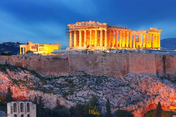 Acrópole Hill and Parthenon em Athens, Grécia — Fotografia de Stock