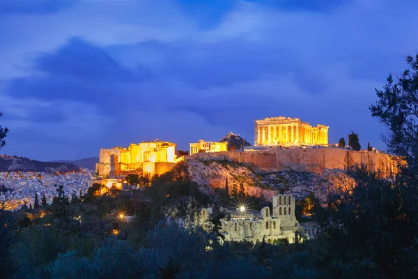 Acrópole Hill and Parthenon em Athens, Grécia — Fotografia de Stock