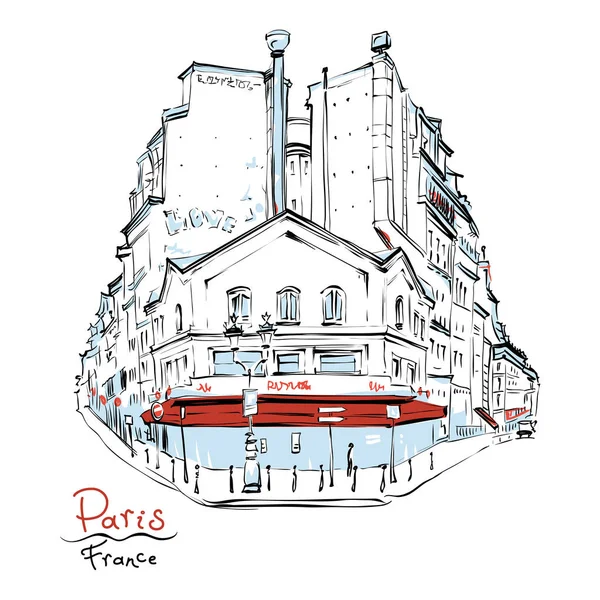 典型巴黎之家酒店, 法国 — 图库矢量图片