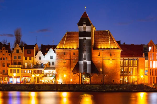 Żuraw portowy i brama miejska, Gdańsk, Polska — Zdjęcie stockowe