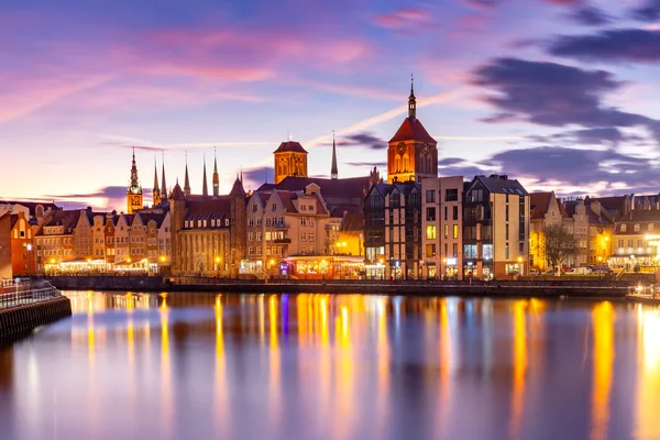 Cidade Velha e Rio Motlawa em Gdansk, Polônia — Fotografia de Stock