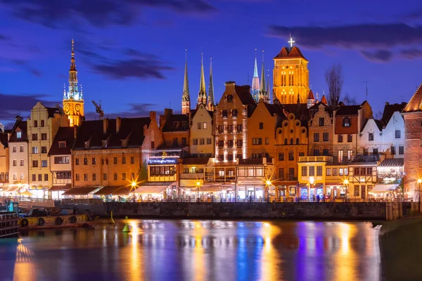 Cidade Velha e Rio Motlawa em Gdansk, Polônia — Fotografia de Stock