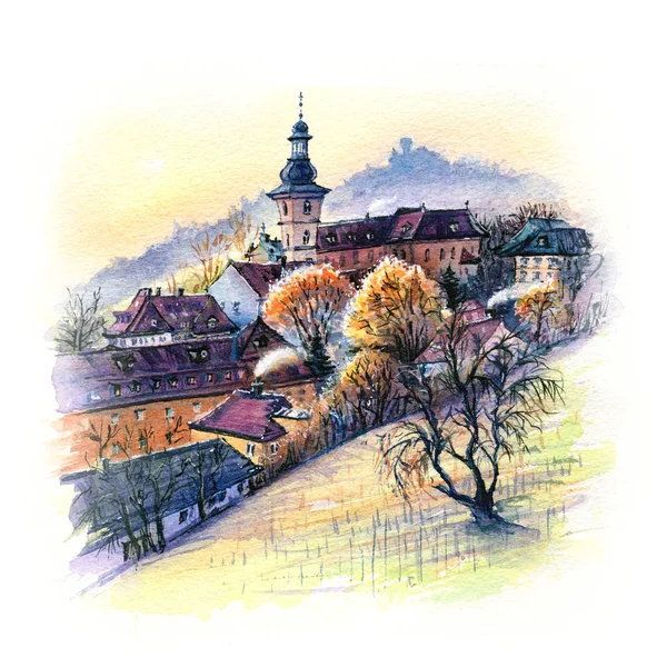 Schizzo ad acquerello di Bamberga — Foto Stock