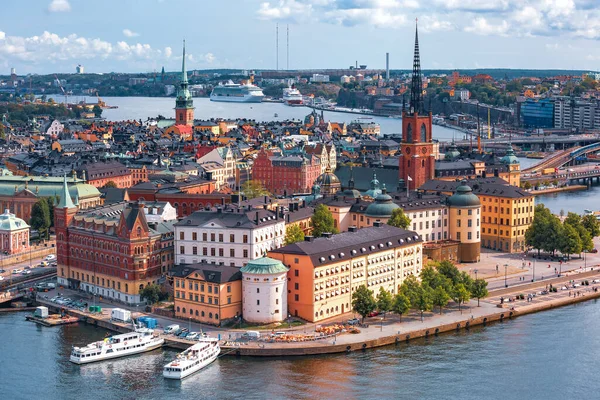 Panorama över Gamla Stan i Stockholm Stockfoto