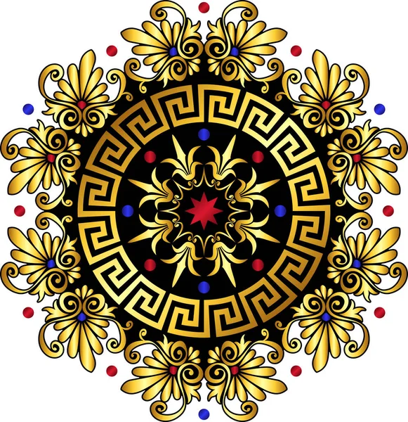 Vektor Gold Griechisches Ornament Mäander — Stockvektor