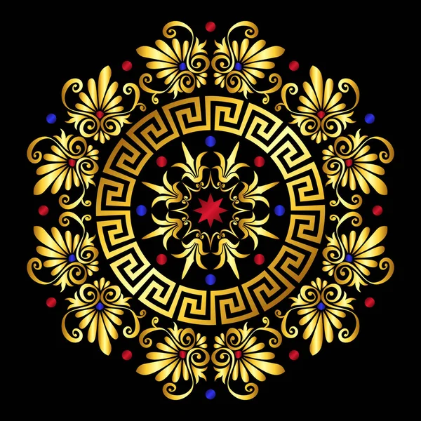 Vektor Gold Griechisches Ornament Mäander — Stockvektor