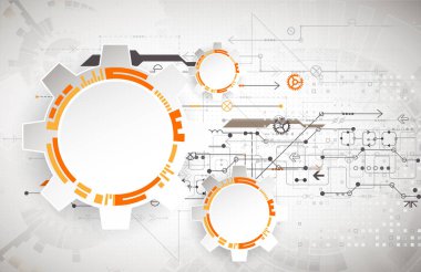 Çeşitli teknolojik elementlere sahip soyut arkaplan. 