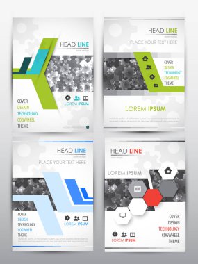Broşür tasarım şablonu. Kapak sunu arka planlar kümesi