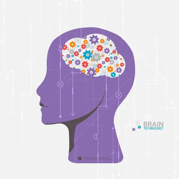 Concept cerveau créatif arrière-plan . — Image vectorielle
