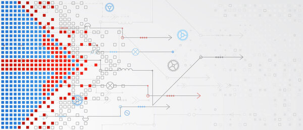 Abstract technological background. Structure square pattern. 
