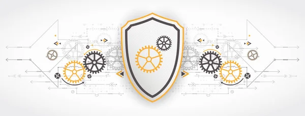 Schutzmechanismus, System-Privatsphäre, Vektorillustration — Stockvektor