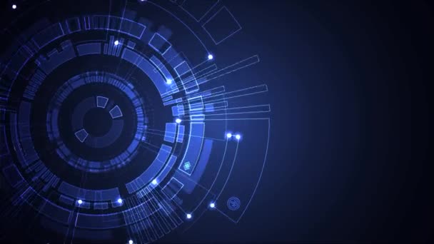 Animación Abstracta Tecnología Comunicación Digital Azul — Vídeo de stock