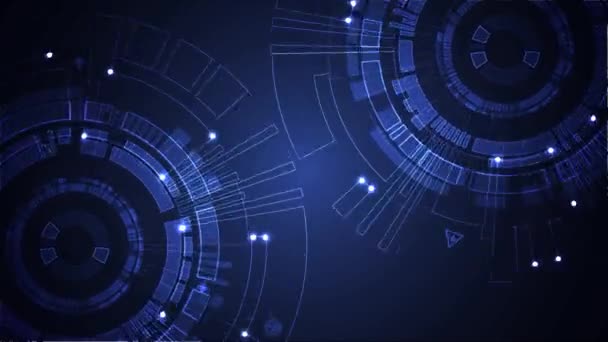 Animación Abstracta Tecnología Comunicación Digital Azul — Vídeo de stock