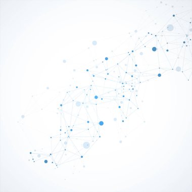 Bilim ve teknoloji sunumu için şablon. Pleksus biçimi arkaplanı.