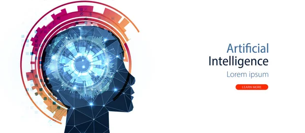 Artificial Intelligence Concept Creative Brain Concept Background Vector Science Illustration — Stock Vector