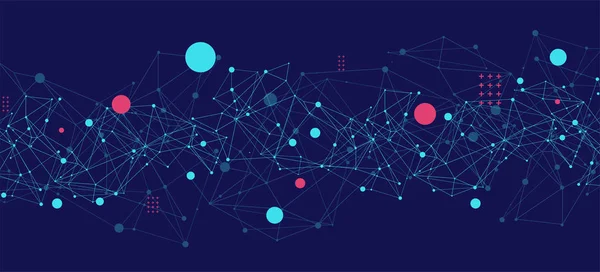Modèle Présentation Science Technologie Plexus Style Fond — Image vectorielle