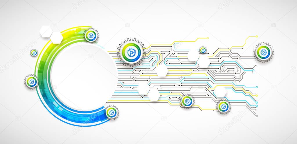 Abstract technology circuit board. Communication concept.