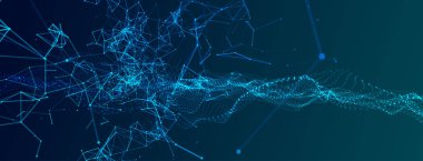 Soyut arkaplan. Parçacık sıvı dinamik akışı. Moda sıvısı kapağı tasarımı.