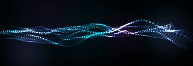 Soyut vektör arkaplanı. Parlayan parçacıklar dinamik akış.