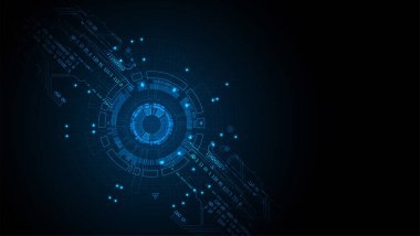 Soyut teknoloji kavramı. Devre kartı, yüksek bilgisayar renk arka plan. Vektör çizim