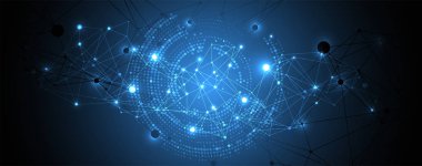 Noktaları ve çizgileri birbirine bağlayan çokgen bilim arka plan. Dijital veri görselleştirme.