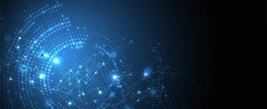 Noktaları ve çizgileri birbirine bağlayan çokgen bilim arka plan. Dijital veri görselleştirme.