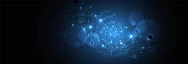 Noktaları ve çizgileri birbirine bağlayan çokgen bilim arka plan. Dijital veri görselleştirme.