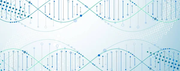 Bilim Şablonu Duvar Kağıdı Dna Moleküllü Pankart Vektör Illüstrasyonu — Stok Vektör