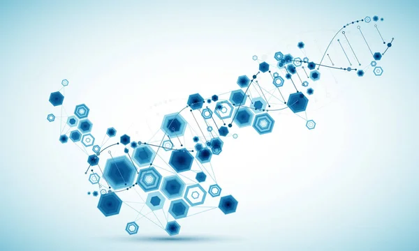 Modèle Science Fond Abstrait Avec Des Molécules Adn Illustration Vectorielle — Image vectorielle