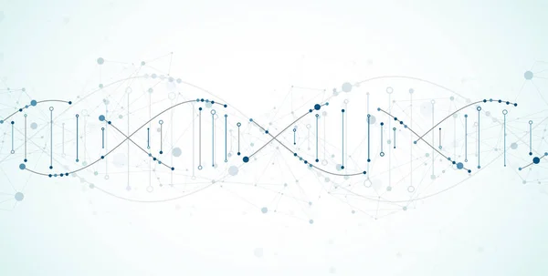 Modello Scientifico Carta Parati Banner Con Molecole Dna Illustrazione Vettoriale — Vettoriale Stock