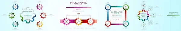 Ensemble Décors Graphiques Info Concept Entreprise — Image vectorielle