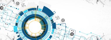 Soyut teknoloji konsepti. Yüksek bilgisayar renk arkaplanı. Vektör illüstrasyonu