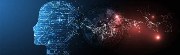 Plexus Artificial Intelligence Концепція Творчого Мозку Векторна Наукова Ілюстрація — стоковий вектор