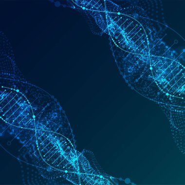 Koyu arkaplanda soyut DNA deseni