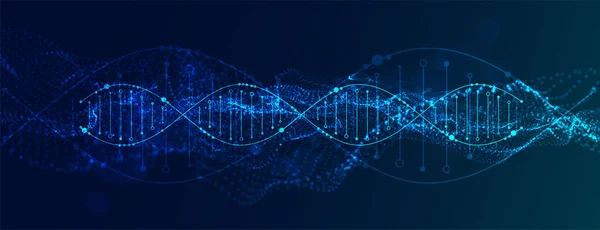 어두운 배경에 추상적 Dna — 스톡 벡터