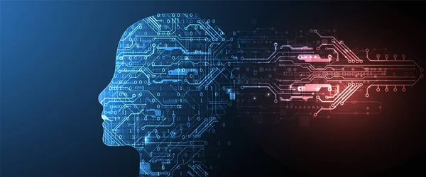 Künstliche Intelligenz Und Big Data Konzept Machine Cyber Mind Humen — Stockvektor