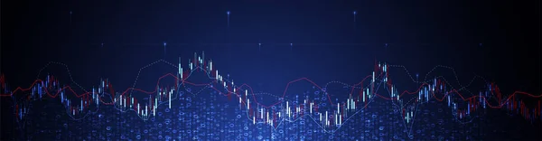 Koncept Finančního Obchodu Akciový Trh Burza Graf Grafu Svícnu — Stockový vektor