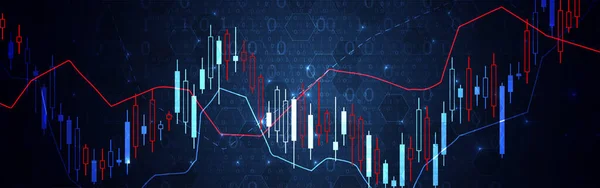 Concepto Comercio Financiero Bolsa Bolsa Vela Palo Gráfico Gráfico Gráfico — Vector de stock