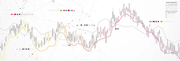 金融取引の概念 株式市場と取引所 キャンドルスティックグラフ — ストックベクタ