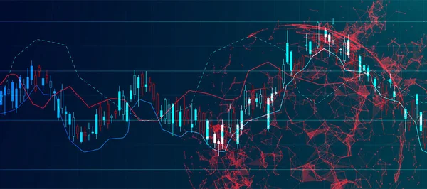 Finansal Ticaret Kavramı Borsa Borsa Mum Çubuğu Grafik Şeması — Stok Vektör